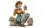 Woman Birthday Cupcake JPG, a Person Illustration by Memories By Lea (Thumbnail 11 of 17)