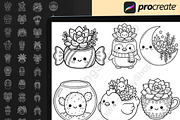 200Kawaii Plant Pot Procreate Stamps, a Brush Add-On by DrawingStoryShop (Thumbnail 6 of 6)