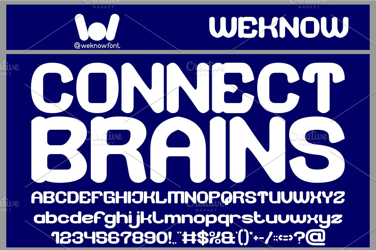 Connect Brains font, a Font by weknow (Photo 1 of 9)