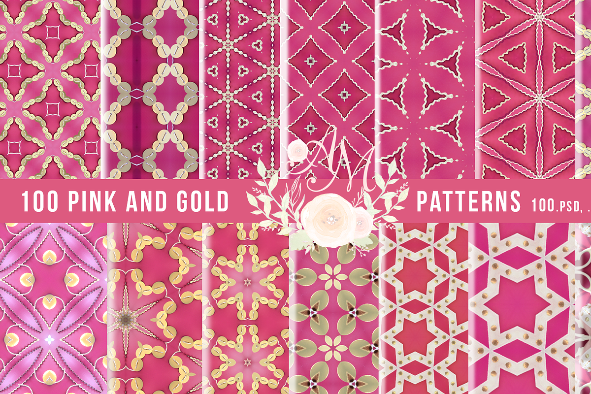 100+ Gold and Pink SEAMLESS 90% off!, a Pattern Graphic by TheLegacyBrandingCo (Photo 9 of 12)