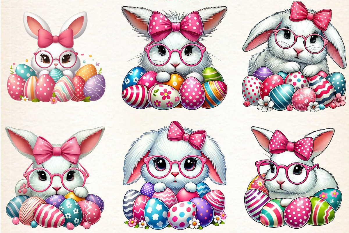 easter bunny peeking Clipart, an Illustration by DreamArtGraphic (Photo 5 of 5)