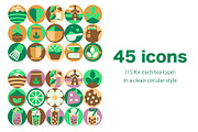 Tea Geometric Mosaic Design Set, a Food Illustration by Lettering_Logo (Thumbnail 4 of 7)
