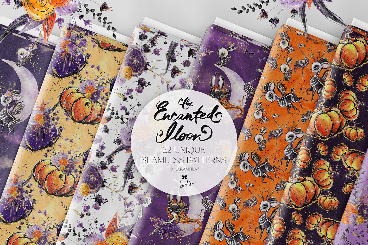 Halloween Gothic Woodland Patterns, a Pattern Graphic by KaramfilaS (Photo 1 of 28)