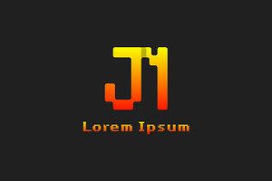 Letters JN Pixel Monogram Logo