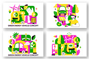 10 Green Energy Vehicle Illustration, a Transportation Illustration by denayunebgt (Thumbnail 3 of 4)