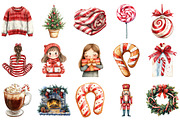 Cozy Winter Candy Cane Clipart, an Illustration by Daily.Designs (Thumbnail 2 of 4)