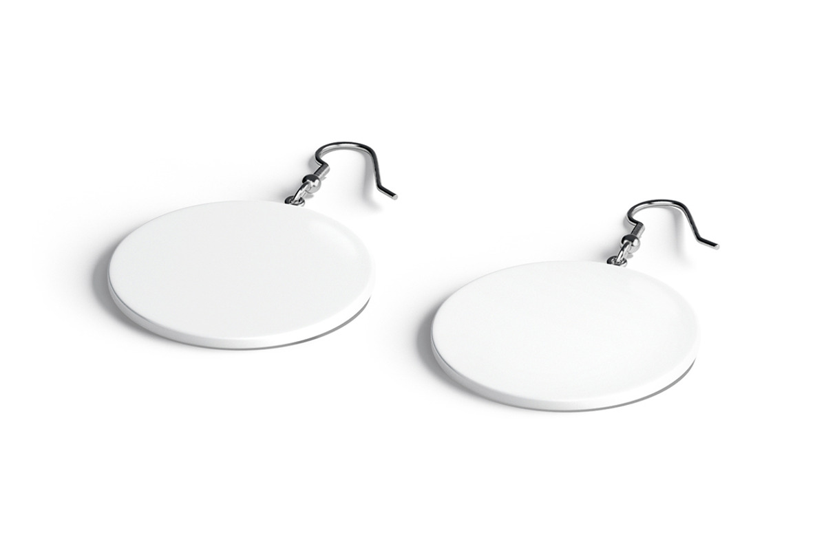 White Round Earring Pair 3D Model, an Object 3D Model by rebrandy (Photo 5 of 9)