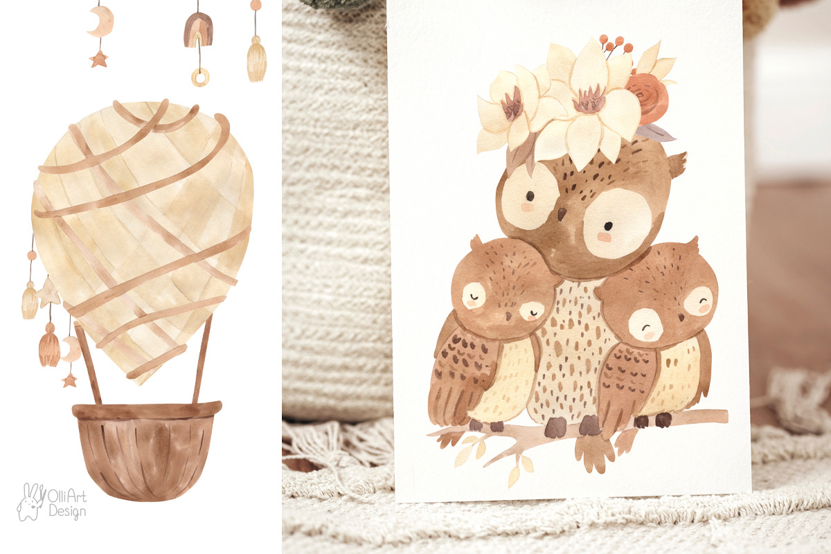 BOHO WOODLAND animals. Watercolor, an Animal Illustration by OlliArtDesign (Photo 7 of 11)