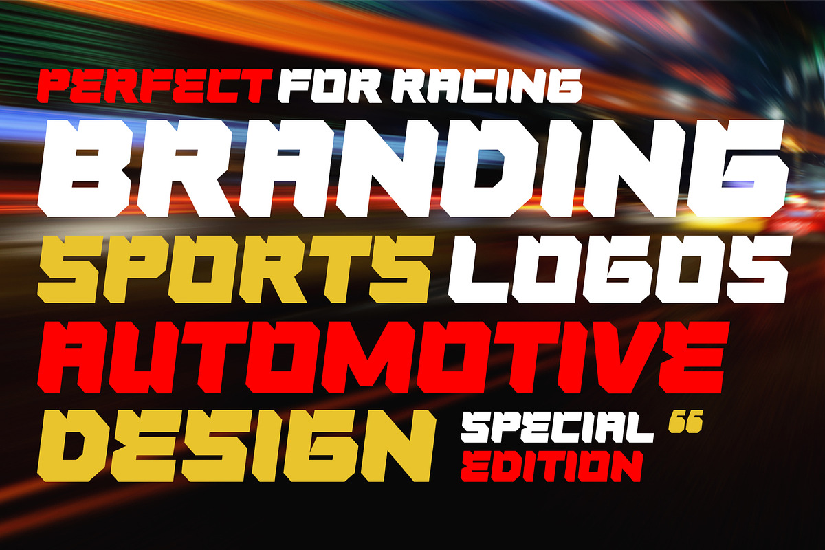 Race Head - Sports Font, a Sans Serif Font by Salamahtype (Photo 4 of 7)