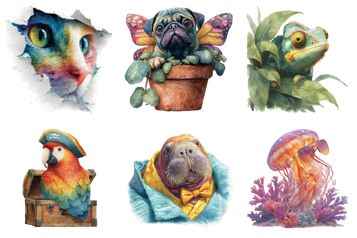 Quirky Animal Peeking Clipart, a Graphic by CitraGraphics (Photo 3 of 4)
