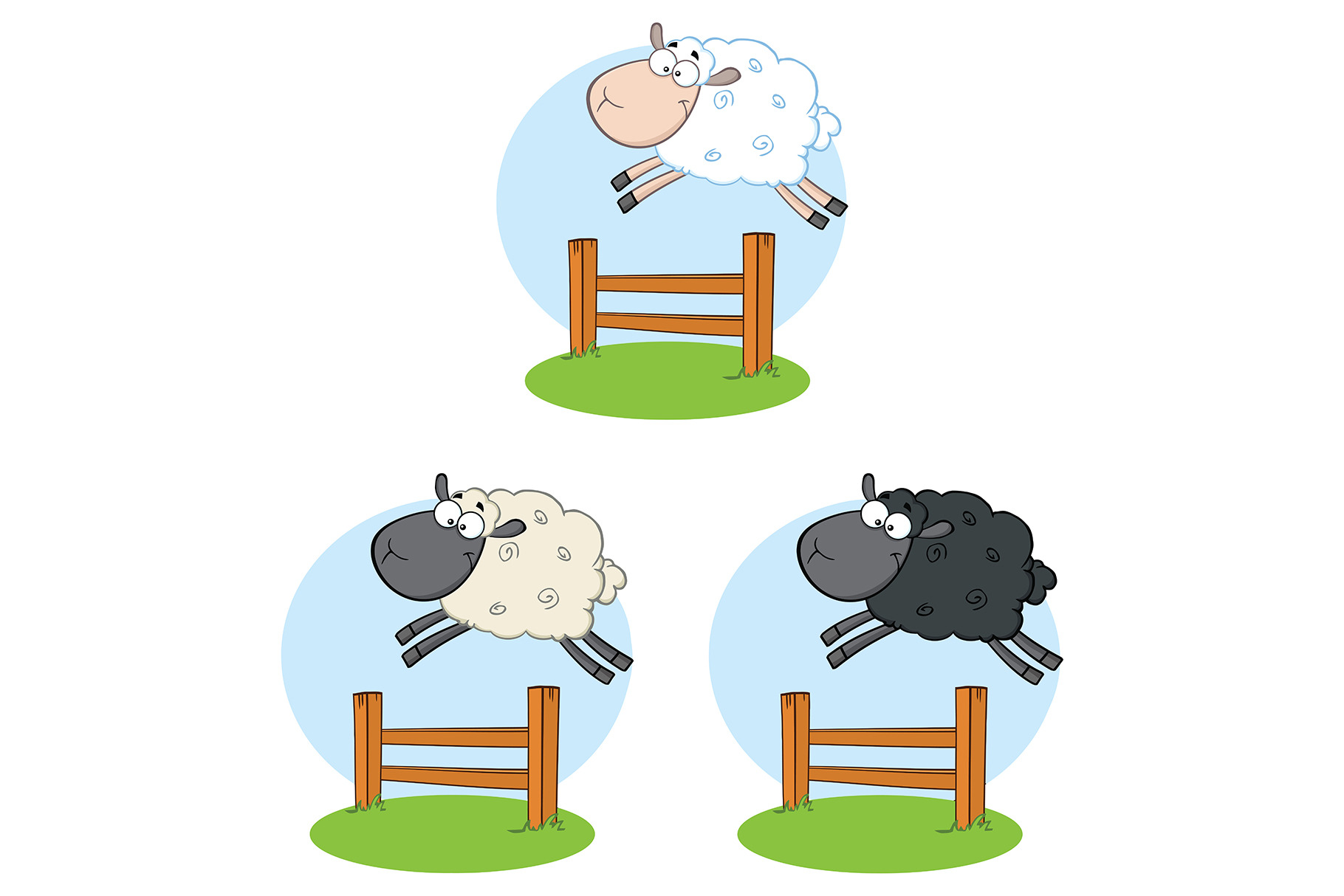 Sheep Character Collection - 6, an Animal Illustration by HitToon ...