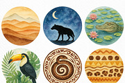 Safari Circles Clip Art, an Illustration by Craft Nest (Thumbnail 5 of 6)