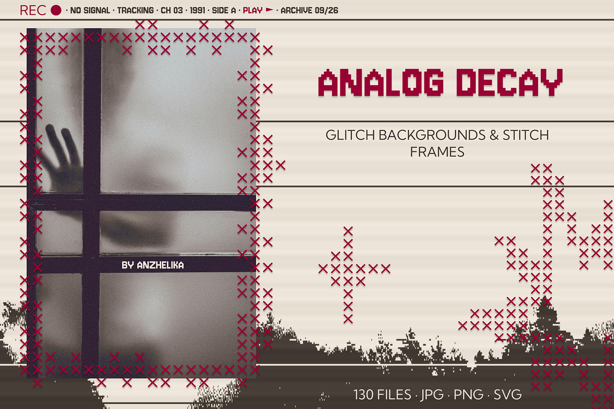 Analog Decay: Glitch Backgrounds, a Wallpaper Graphic by Anzhelika (Photo 1 of 11)