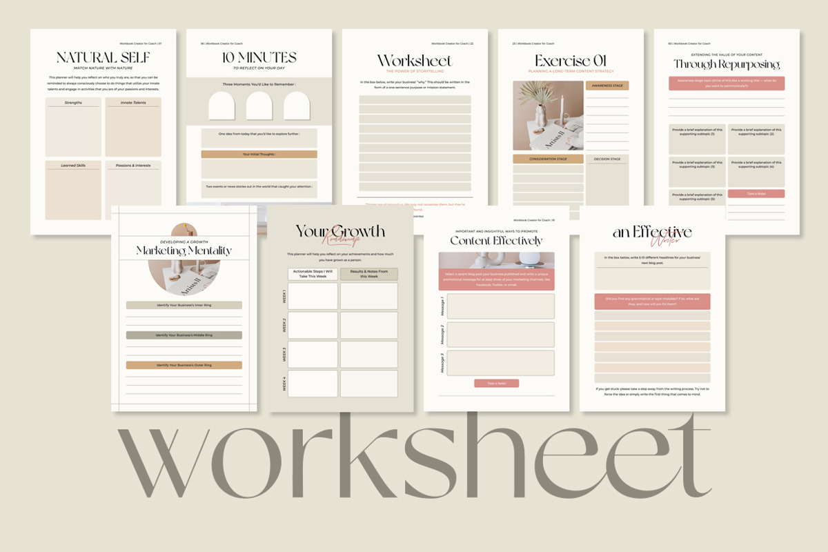 Workbook Ladypreneur Coach CANVA PS, a Magazine Template by Eviory (Photo 13 of 32)