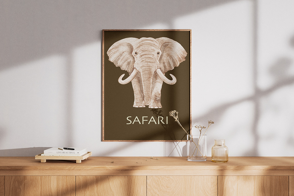 Elephant Safari Watercolor set, an Animal Illustration by KlymchukArtworks (Photo 7 of 8)