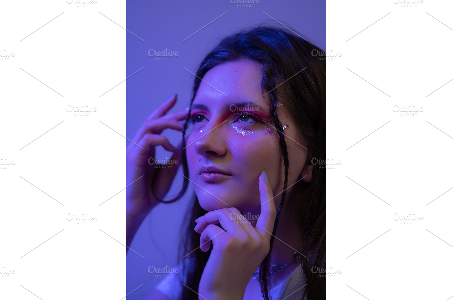 Portrait of woman face with shiny, a Beauty & Fashion Photo by Alexander-Piragis