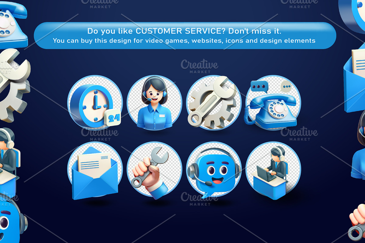 Customer Service, 3D Vector Elements, an Object 3D Model by Kevyn Creative (Photo 2 of 2)