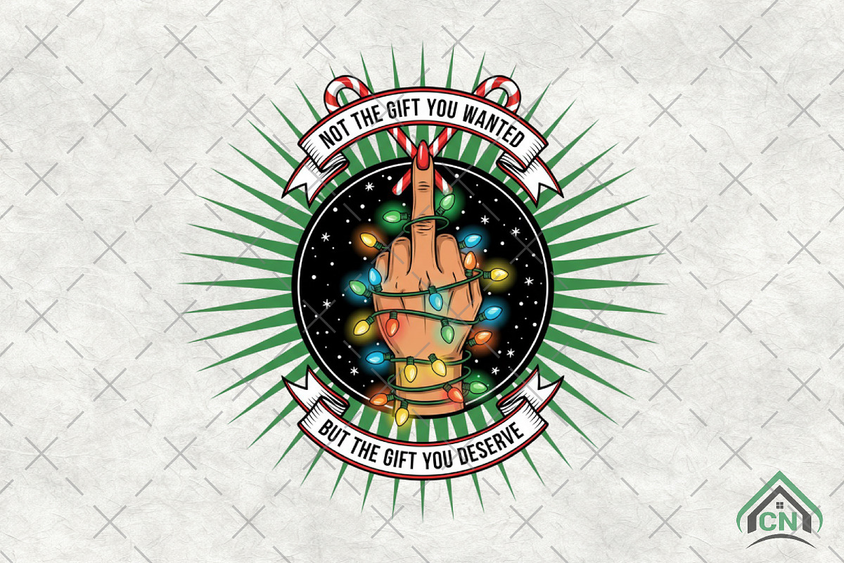 Funny Christmas Middle Finger Png, an Illustration by Craft Nest (Photo 1 of 6)
