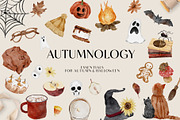 Cozy Autumn Fall Halloween Graphics, a Seasonal Illustration by Grace Noboa Illustrations (Thumbnail 1 of 7)