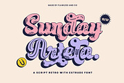 Sunday Artela-Fun Script Retro Font, a Script Font by Flawless And Co (Thumbnail 1 of 10)
