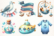Sailor Clipart, Baby Nautical PNG, an Illustration by Pixels.Craft (Thumbnail 3 of 7)