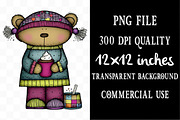 Christmas Teddy Bear Clipart, an Illustration by Designking (Thumbnail 4 of 5)