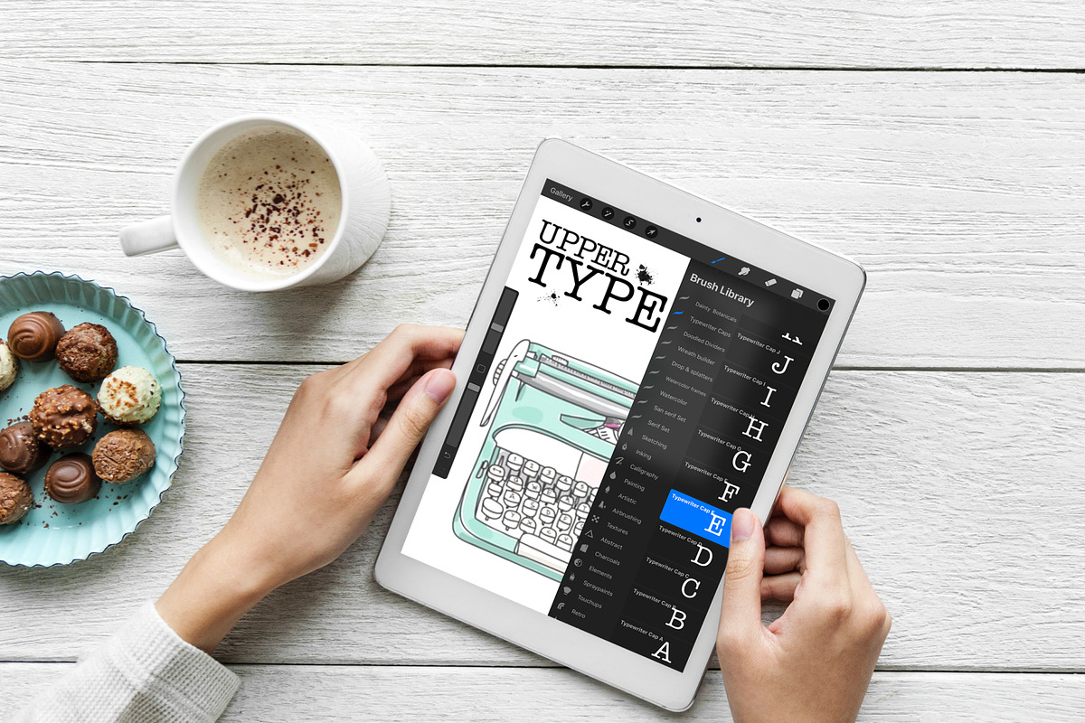 Procreate Typewriter Font Uppercase preview 2