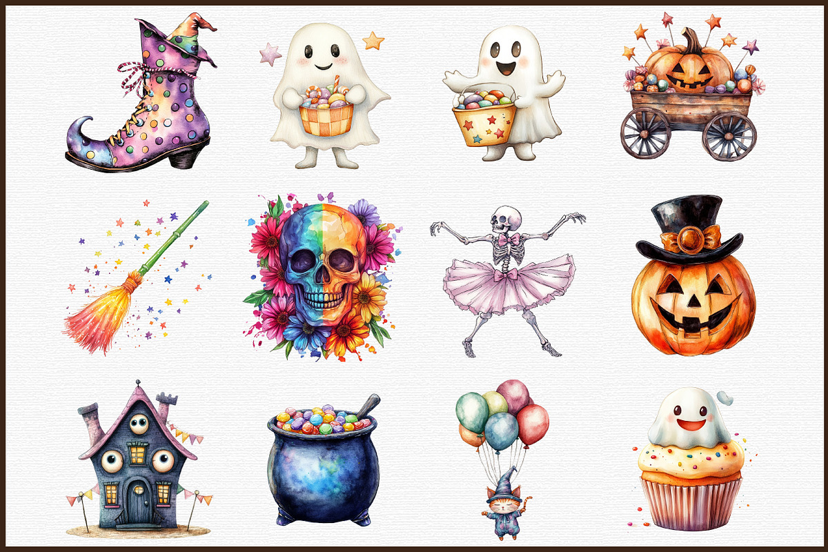 Whimsy Halloween Clipart, an Illustration by Sublimation Artist (Photo 3 of 6)