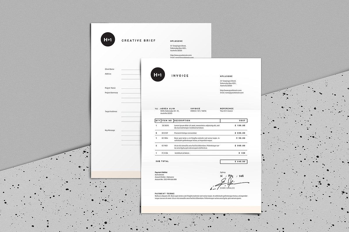 Invoice + Estimate + Brief, a Stationery Template by BOXKAYU (Photo 4 of 6)