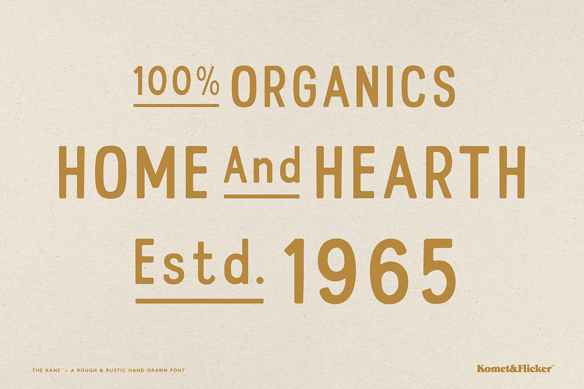 The KANE - A Rough & Rustic Font, a Sans Serif Font by Komet & Flicker (Photo 10 of 15)