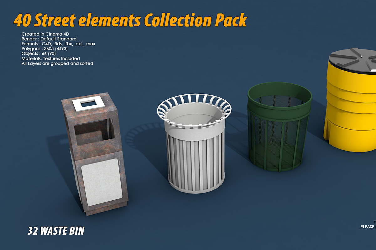 40 Street elements Collection Pack, an Architecture 3D Model by multimedia4ds (Photo 64 of 70)