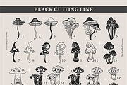 Mushrooms and skulls silhouette cutt, an Illustration by Siriliadka Dreams (Thumbnail 3 of 9)