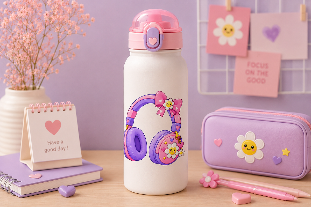 Kawaii Pastel Daisy Dream Headphones, an Object Illustration by HyeRi (Photo 5 of 7)