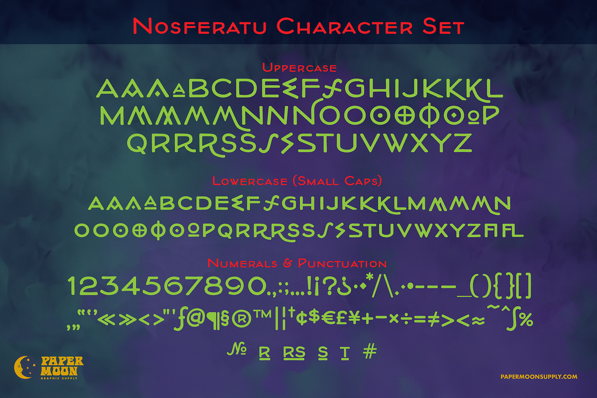 PM Nosferatu 1922 Classic Font, a Sans Serif Font by Paper Moon Graphic Supply (Photo 4 of 12)