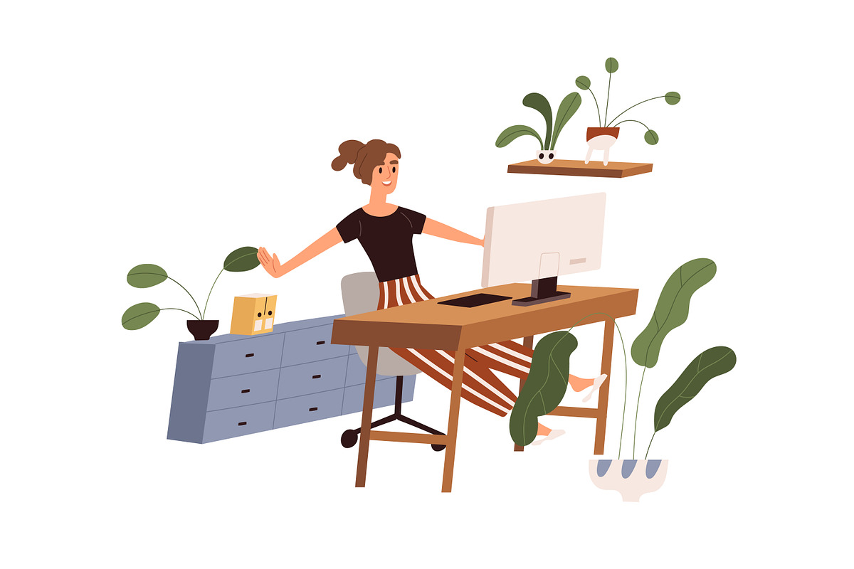 People do workout at workplace set, a Person Illustration by Good Studio (Photo 6 of 9)