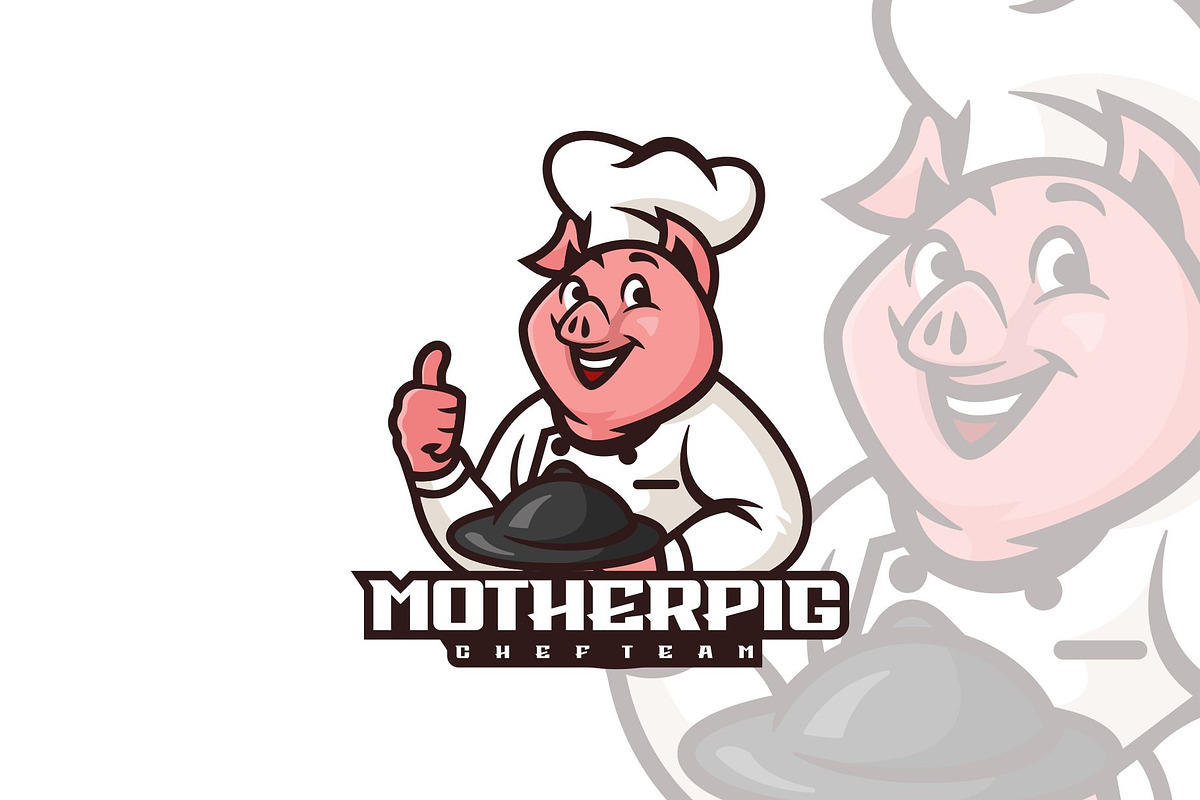 Mother Pig Mascot Cartoon Style., a Branding & Logo Template by ModalTampang