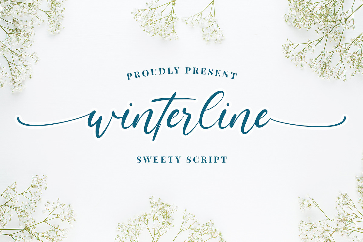 Winterline - Sweety Script, a Script Font by Almarkhatype (Photo 1 of 8)