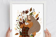 Fall Girl Autumn Leaves Poster Print, a Seasonal Illustration by Chloe's Illustrations (Thumbnail 2 of 5)