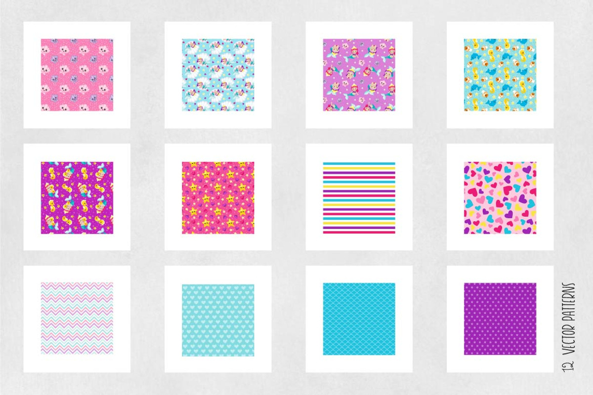 BABY MERMAIDS Pattern collection, a Pattern Graphic by PrettyPatterns (Photo 5 of 5)
