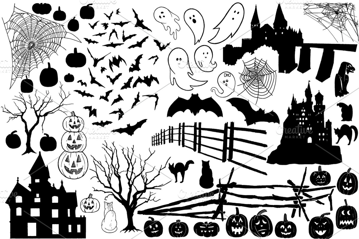 Halloween Illustrated Vectors, an Illustration by becky nimoy (Photo 3 of 5)