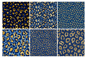Blue and Gold Leopard Digital Paper, an Illustration by Daily.Designs (Thumbnail 3 of 5)