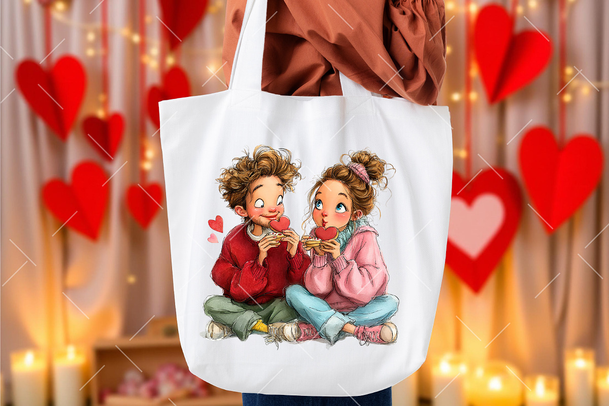Whimsical Valentine Couple Clipart, an Illustration by OK Design (Photo 6 of 6)