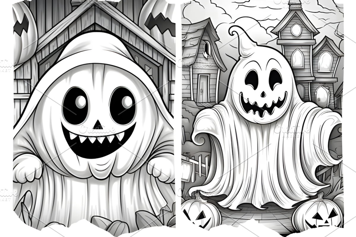 Cute Ghost Halloween Background, a Background Graphic by Coco Bloom (Photo 6 of 6)