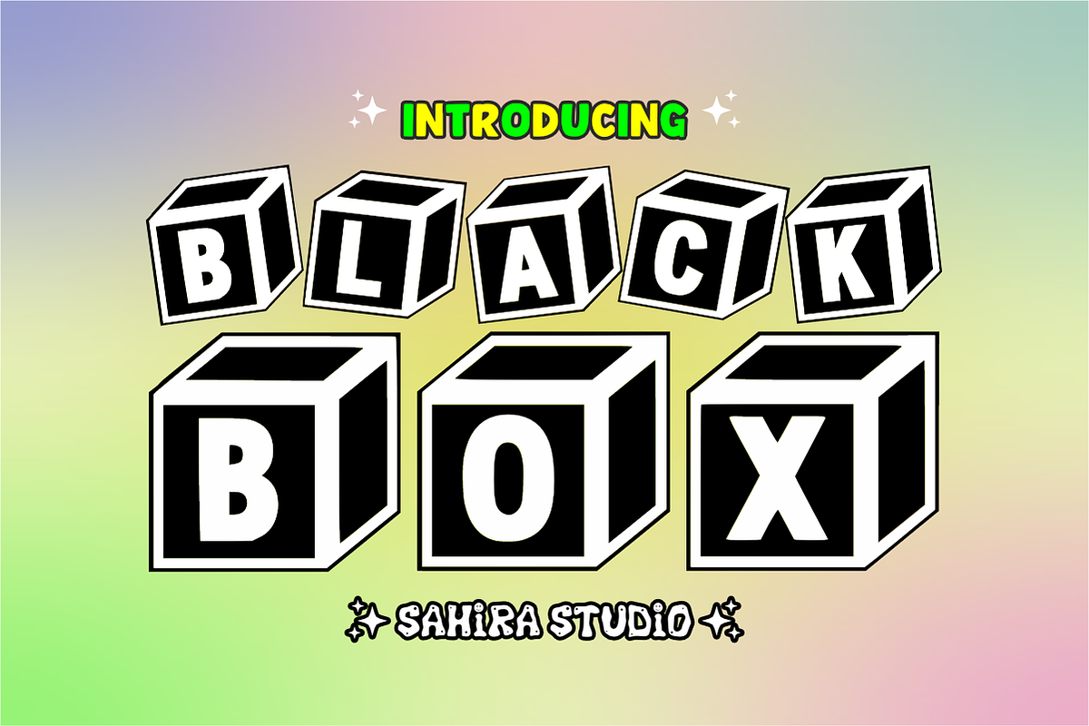 Black Box - 3D Cube Display Font, a Symbol Font by Sahira Studio (Photo 1 of 5)