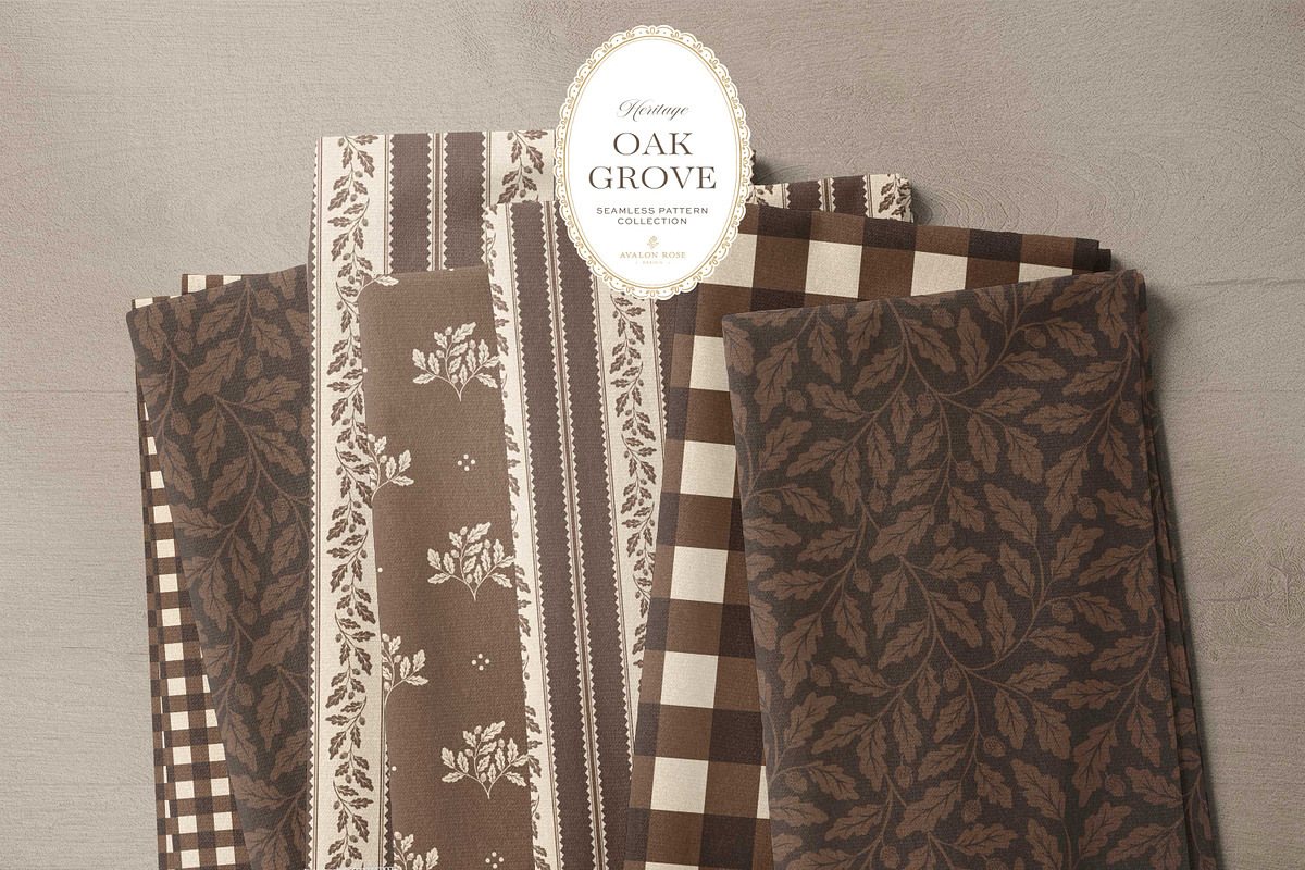 Oak & Acorn Autumn Patterns - Brown, a Pattern Graphic by Eclectic Anthology (Photo 11 of 13)