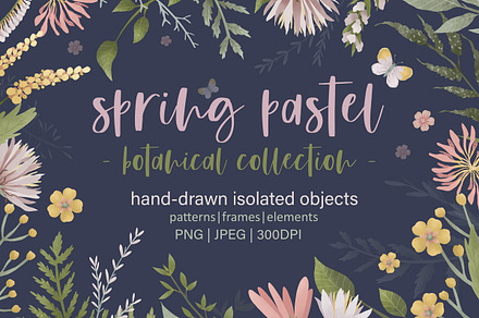 Spring pastel. Botanical collection