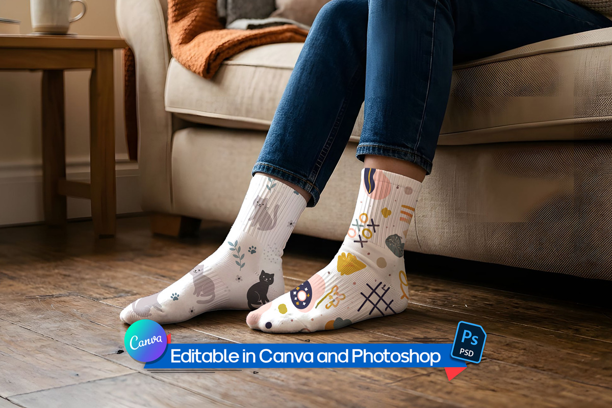 Socks mockup PSD, an Advertising Mockup by Rami's Mockups (Photo 3 of 3)