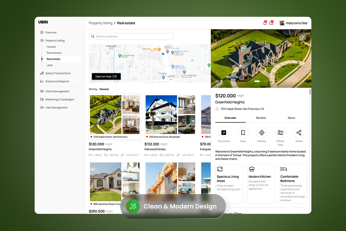 Ubin - Real Estate Dashboard, a Websites & App Template by SLAB! Design (Photo 3 of 3)