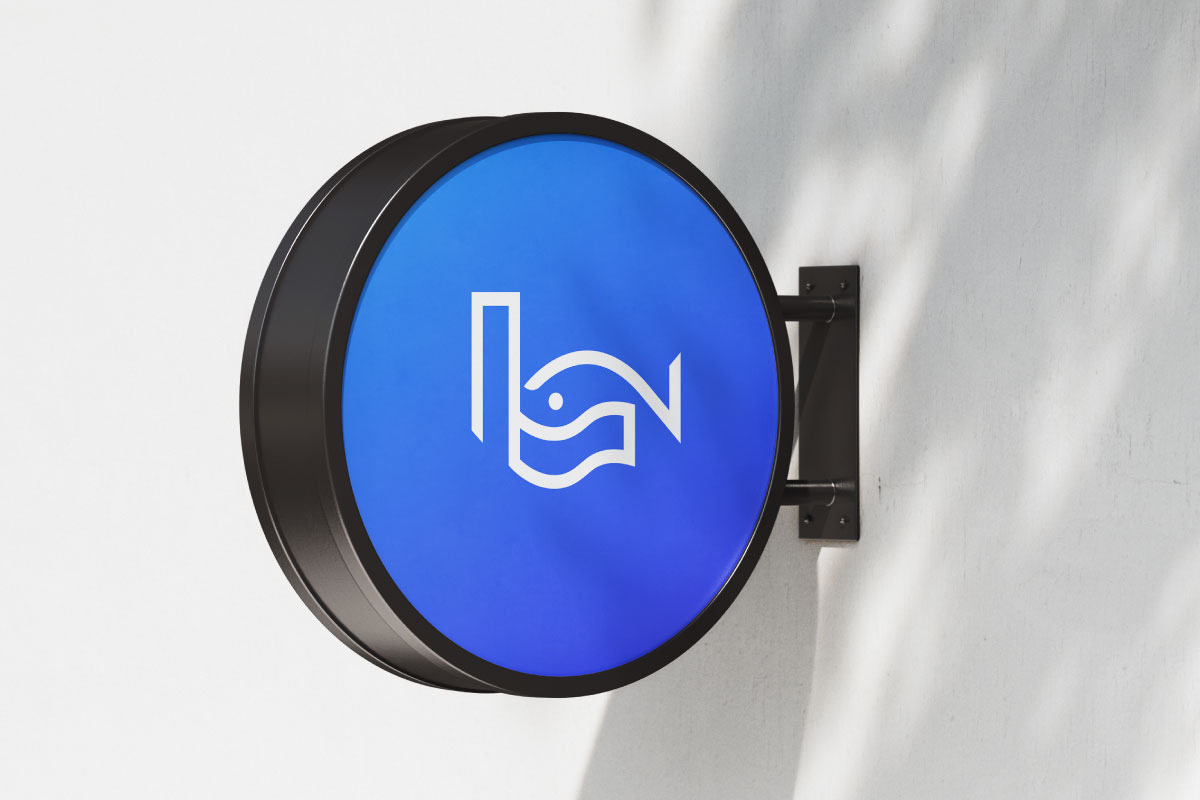 Fish Wave L Letter Logo Design preview 5