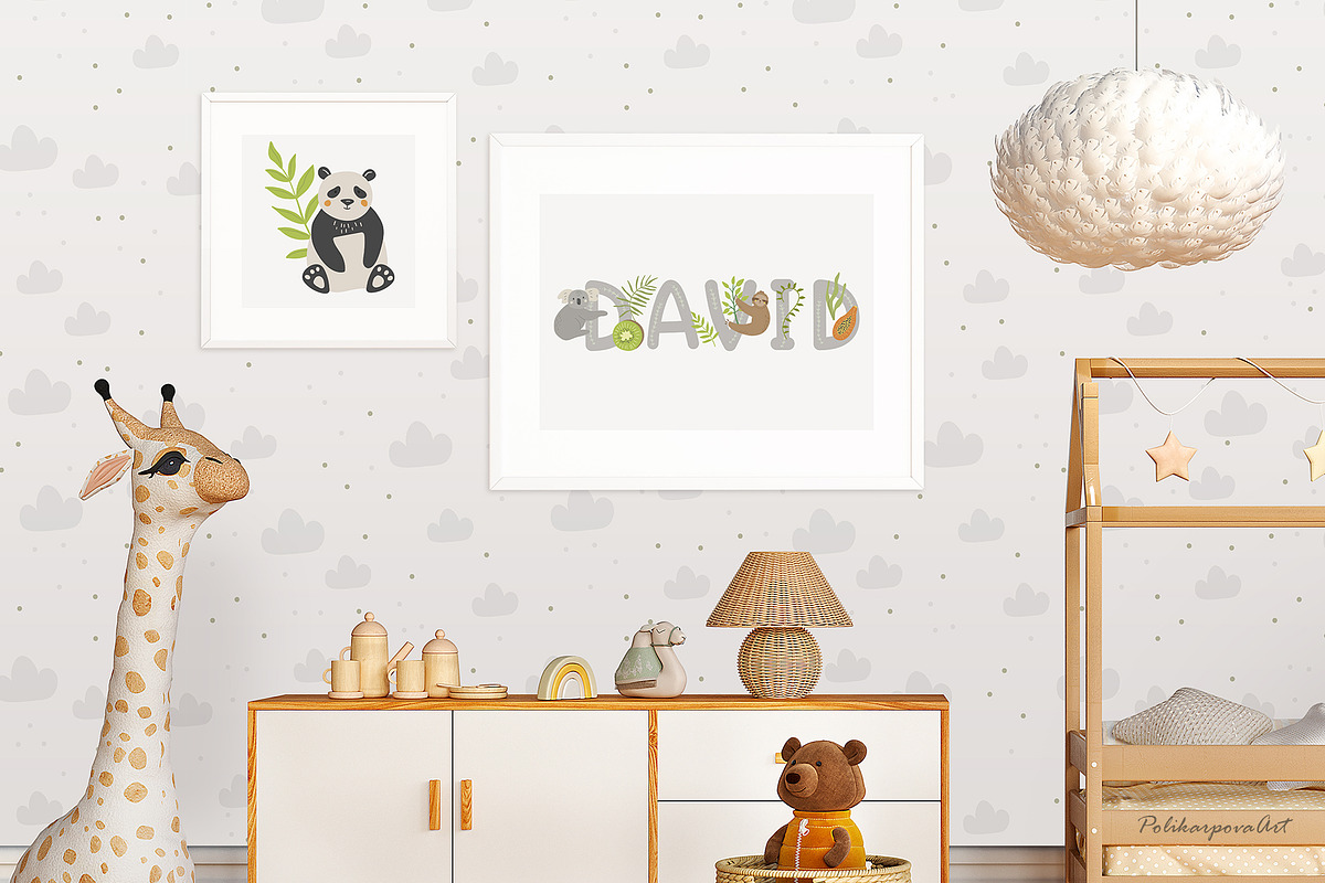 Kids name creator elements & letters, an Animal Illustration by polikarpovaart (Photo 6 of 13)